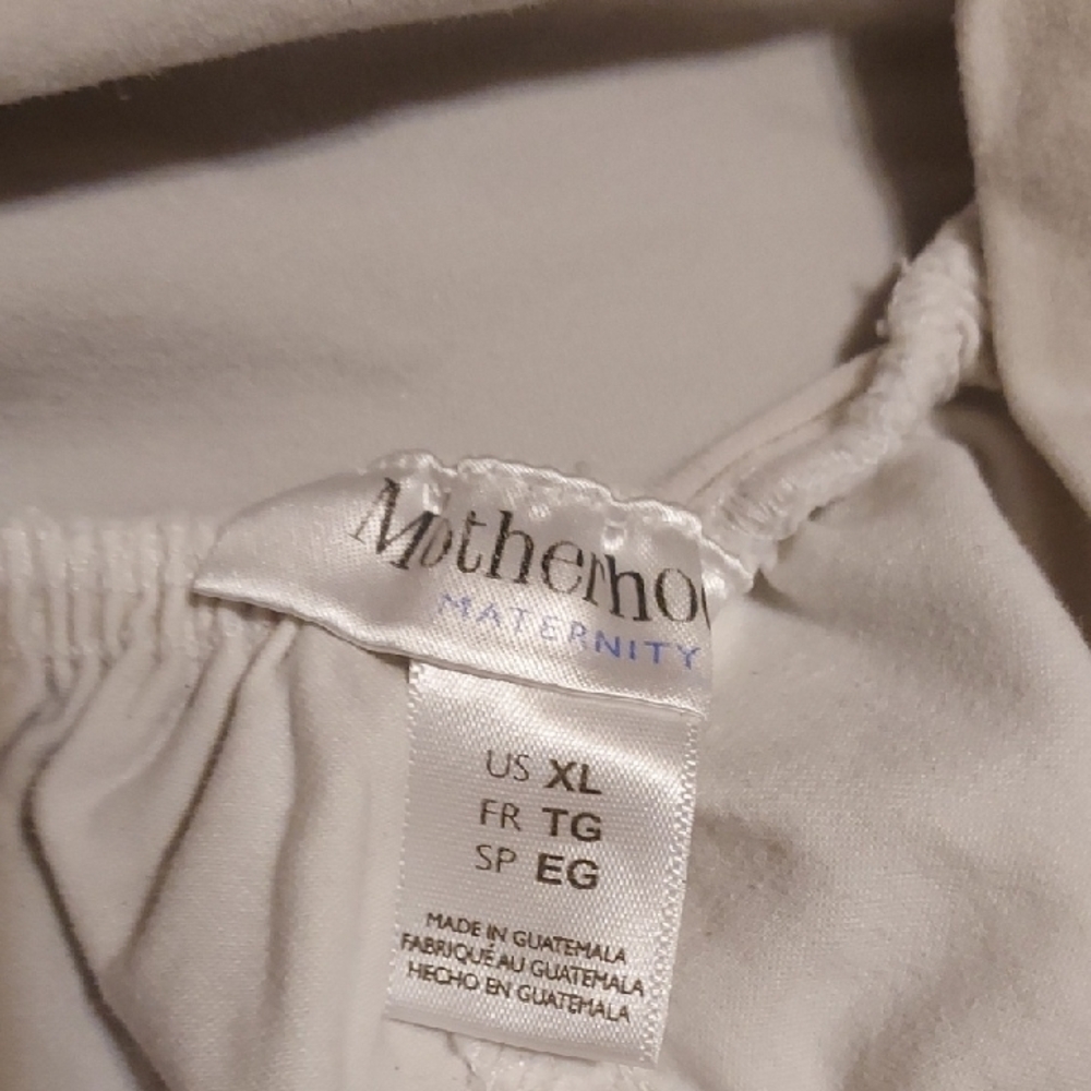 High-Waisted Motherhood Maternity White(ish) Maternity Shorts - Picture 2 of 4